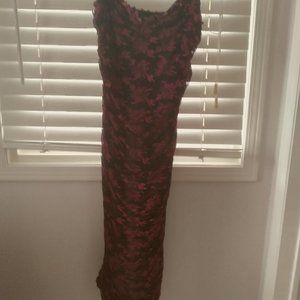 A burgundy and black Betsey Johnson fancy dress.